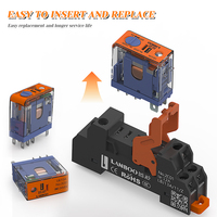 Relais intermédiaire étroit LANBOO J13A, fin, 5/8 broches, 1NO1NC, avec prise enfichable, vente directe d'usine, relais DIN, LED en option