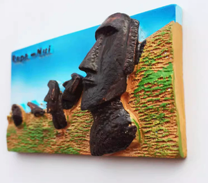 Imán para Refrigerador con Estatua Moái de la Isla de Pascua, Chile, Rapa <span class=keywords><strong>Nui</strong></span>, Adhesivo 3D de Resina para Refrigerador, Recuerdo Turístico, Artesanía Decorativa - Product Image 5