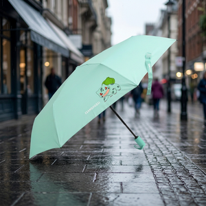 Paraguas Plegable Semiautomático de 3 Pliegues de 55 cm con Diseño de Bulbasaur, 8 Varillas, Compacto, Portátil, Coreano, para Niños, Anime, Dibujos Animados, Lluvia - Product Image 2