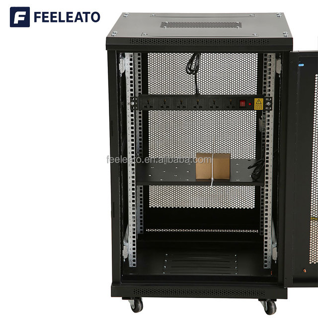 Hot Sell 19inch 22U Glass Door Network Rack Standing Server Cabinet 15U 18U 600*600 Data Center in Stock