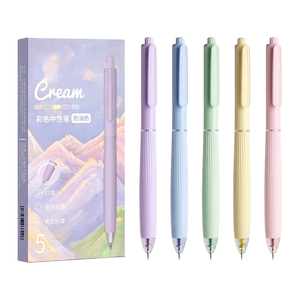 Set di Penne Gel Candy Macarton per Studenti, Multicolore, in Plastica e Gomma, Cancelleria Personalizzabile per Bambini, Punta a Sfera 0,5mm, 5 Pezzi/Scatola - Product Image 1