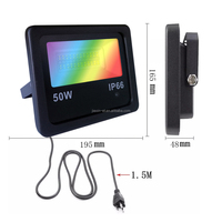 Projecteur LED RGB 20/30/50W multicolore avec réflecteur télécommandé éclairage extérieur