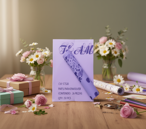 Papel de regalo coreano de celofán de 57x57 cm con diseño de lunares para flores, regalos, manualidades, decoración del Día de San Valentín - Product Image 2