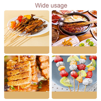Brochettes de barbecue de qualité alimentaire 100 pièces, outils de cuisson pour viande et légumes, brochettes en bambou naturel de 25-30 cm avec carte de présentation