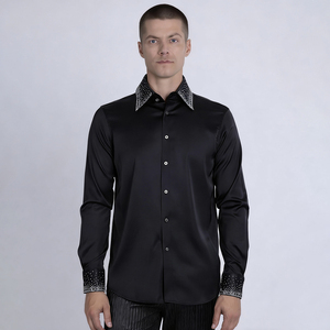 <span class=keywords><strong>Camisa</strong></span> de <span class=keywords><strong>hombre</strong></span> con <span class=keywords><strong>cuello</strong></span> de diamantes de imitación, <span class=keywords><strong>sin</strong></span> costuras, <span class=keywords><strong>sin</strong></span> necesidad de planchar, de <span class=keywords><strong>manga</strong></span> <span class=keywords><strong>larga</strong></span>, camisas de alta calidad con diamantes de imitación en las mangas <span class=keywords><strong>para</strong></span> <span class=keywords><strong>hombre</strong></span> - Product Image 3