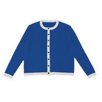 Cardigan décontracté en mélange de laine pour femme, personnalisé, avec broderies de sororité sur le devant, maille 7GG, doux, boutonné, vente en gros