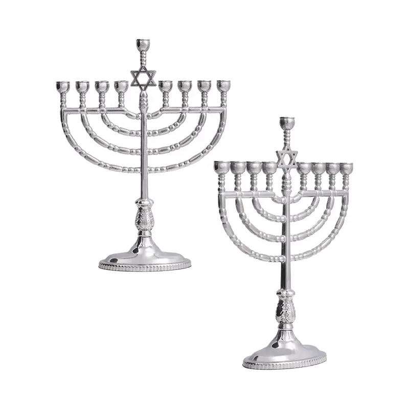 क्रिसमस सजावट घर मोमबत्ती धारक हनुका Menorah सोने चांदी के लिए बिक्री