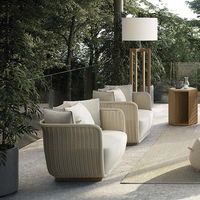 Günstige breite hängende Rattan Schaukel Holz Outdoor Rattan/Wicker Sofa Daybed Set
