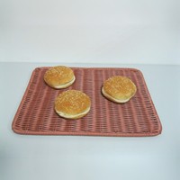 Set de table rectangulaire en rotin PP rose tressé, écologique, réutilisable, imperméable, léger, facile à nettoyer, pour la maison et les restaurants
