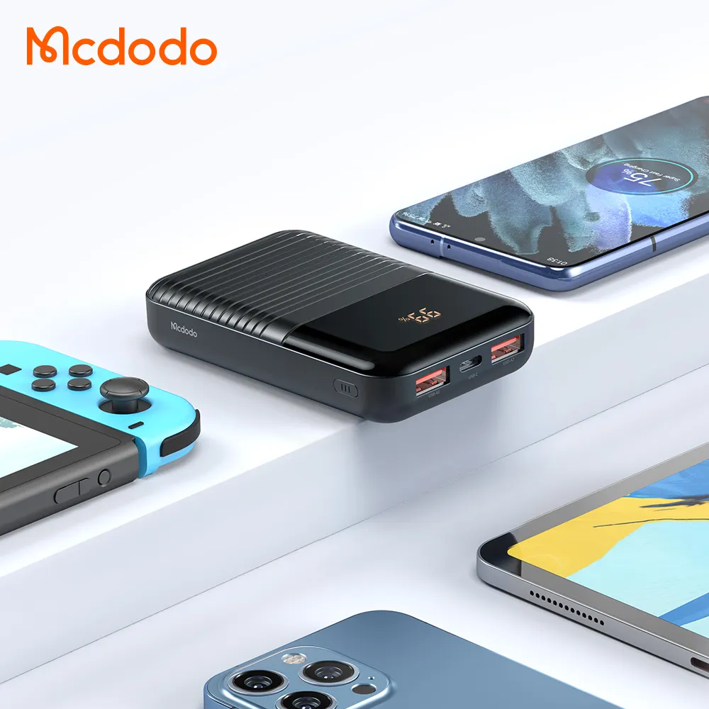 Mcdodo 10000 мА/ч, 22,5 Вт PD QC4.0 быстрой зарядки USB-C * 2 + USB выходным разъемом для Банк мощности с цифровым дисплеем power bank 10000 мАч