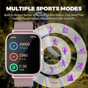 Montre connectée GT2 pour le sport, écran carré IPS <span class=keywords><strong>Android</strong></span>, surveillance de la fréquence cardiaque, appels, comptage des <span class=keywords><strong>pas</strong></span>, prise de photos, réseaux sociaux - Product Image 4