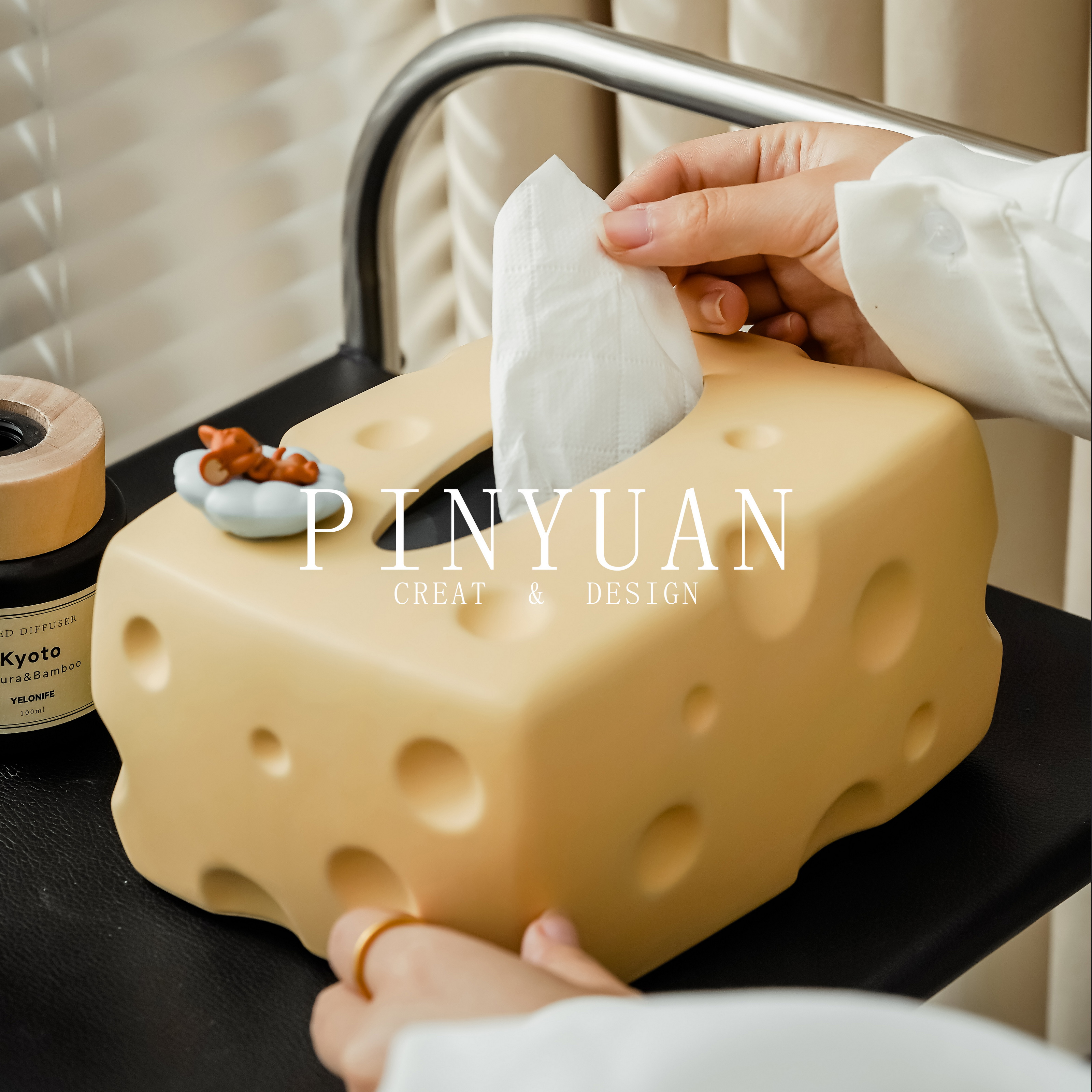 Boîte de tissu de fromage + gelée