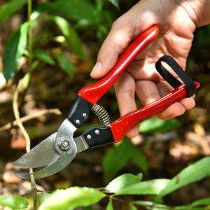 Tijeras de podar con mango de plástico rojo, hoja de acero inoxidable, herramienta manual de jardín para podar ramas - Product Image 1