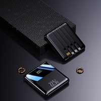 Chargeur rapide PD 22,5W en vente flash, batterie externe portable 10000mAh avec écran LED mini et câble intégré
