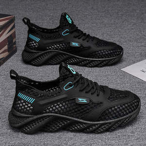 Fashion Trend Lace-<b>Up</b> Breathable Mesh Mens Shoes Lightweight <b>Open</b> Weave Anti-Slippery Hard-Wearing Evergreen All Seasons Walking - Product Image 5