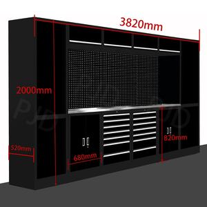 Banc de travail professionnel <span class=keywords><strong>en</strong></span> acier et <span class=keywords><strong>bois</strong></span> avec armoire à outils combinée, tiroirs et roulettes verrouillables, fabriqué <span class=keywords><strong>en</strong></span> Chine, best-seller - Product Image 4
