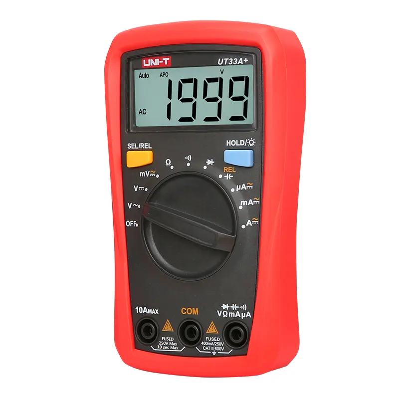 UNI-T UT33A+ Multimeter Digital Display Capacitance Tester with Backlight Display LCD AC DC Voltage Current Resistance