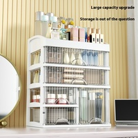 Boîte de rangement cosmétique avec rouge à lèvres masque brosse compartiment en plastique articles divers étagère de rangement tiroir commode pour les soins de la peau