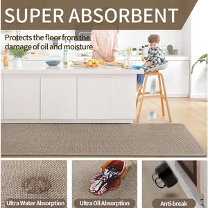 Alfombra de Cocina Tejida Elegante, Semicircular, Antideslizante, Absorbente, Resistente al Aceite, de Color Sólido, para Restaurante y Cocina - Product Image 2