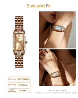 Montre de luxe BELBI pour femme, à quartz, carrée, 38 mm, or rose, affichage à aiguilles, chronographe, élégante, ODM