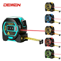 Mètre à ruban laser numérique DEWEN, portée de 60 m, mesureur de distance tout-en-un avec affichage métrique et impérial, lame en acier inoxydable