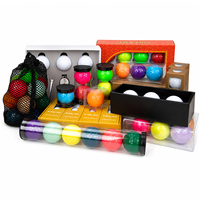 Ensemble de balles de golf personnalisées en gros avec logo, 3 balles blanches, boîte de présentation noire pour les prix de tournois d'entreprise