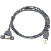 Câble d'extension coaxial USB 2.0 AM vers AF personnalisé avec gaine en PVC et fixation par vis pour microphone/haut-parleur/moniteur