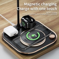 2025 Vente chaude 4-en-1 Support de téléphone Charge rapide 15W Chargeur sans fil Lampe de lecture OEM Corps en plastique Bureau pour usage industriel