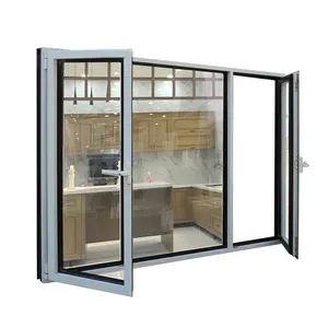 Hitam Putih Kedap Suara Aluminium Casement Windows Akustik Desain Jendela untuk Rumah
