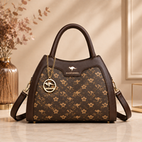 Sac fourre-tout de luxe en cuir PU de créateur, motif floral monogramme vintage, sac à main de luxe, OEM ODM, vente en gros, MOQ 20 pièces