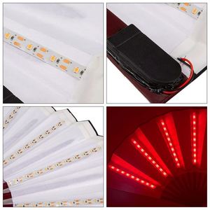 พัดมือพลาสติกพับได้ พิมพ์โลโก้ตามสั่ง ไฟ LED พกพาสะดวก สำหรับงานปาร์ตี้ - Product Image 5
