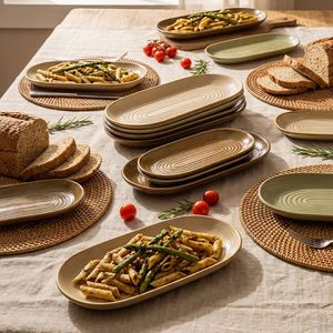 Japanese Style <b>Ceramic</b> Steak <b>Plate</b> Oval Shaped Pasta Sushi Sashimi Salad <b>Plate</b> Household Porcelain Bread Tray Snack <b>Plate</b> - Product Image 2