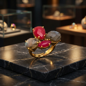 Anillo Clásico de Diamantes en Latón Chapado en Oro con Engaste de Garras y Combinación de Colores Impresionante para Compromiso y Boda - Product Image 4