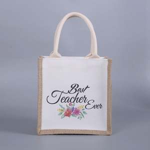 Sac fourre-tout en tissu de jute laminé de luxe pour cadeaux, personnalisé, imprimé, taille standard, écologique, biologique, naturel, souvenir de mariage - Product Image 5