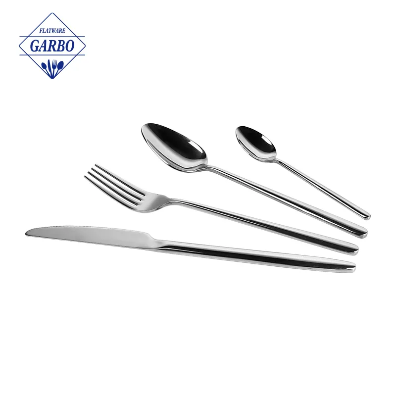 430 18/0  Wholesale restaurant cutlery silver gold cutlery sets stainless steel flatware table knife fork tea spoon for wedding