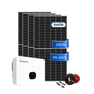 Sunlink PV2 Zonnepaneel Set Platte Dak 20Kw Zonnestelsel Grid Tie 20Kw Zonne-energie Systeem