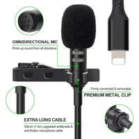 Micrófono Lavalier 2 en 1 con Conector de 3.5mm para Teléfono, Micrófono de Solapa con Monitoreo de Auriculares para Vlogs de YouTube y Grabación de Video