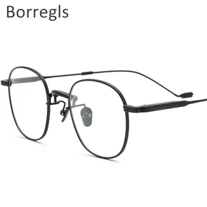 Borregls Bicchieri In Lega Telaio Donne 2020 New Coreano Uomini di Disegno di Marca Occhiali Rotondi Occhiali Da Vista In Metallo Chiaro Occhiali Da Vista Frames TOM22