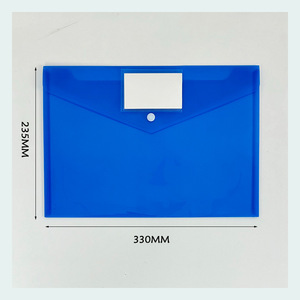 A4 PVC <strong>Box</strong> File Thick Plastic Document <strong>Folders</strong> with Snap Button Label Pocket PP Envelope for School &amp; Office Storage - Product Image 3