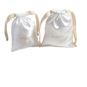 Wholesale Thickened Satin Drawstring <b>Bag</b> Custom Logo Silk White Design <b>for</b> Mother's Day Gifts <b>Sweet</b> <b>Party</b> Pouches Personalized - Product Image 1