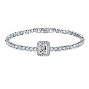 OEM ODM Fournir des images Nom personnalisé Paquet LOGO Bracelet Lab Grown Moissanite Tennis <span class=keywords><strong>Amitié</strong></span> Tennis Bracelet en diamant - Product Image 1