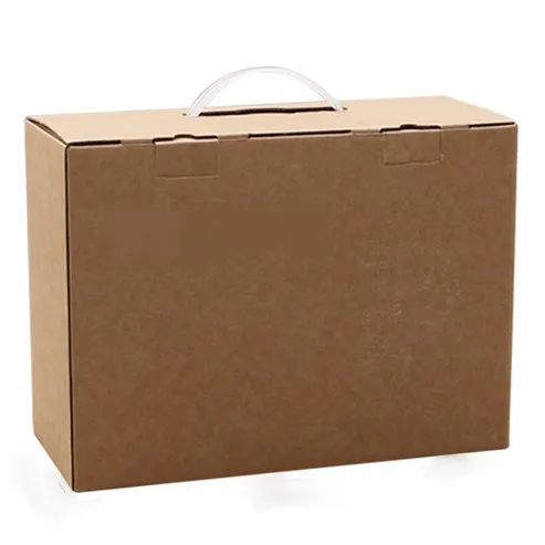 กล่องของขวัญกระดาษคราฟท์สีน้ำตาลกำหนดเองเหยือกบรรจุน้ำผึ้งกล่องของขวัญพร้อมที่จับ