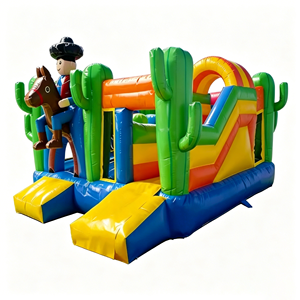 Structure gonflable commerciale en PVC, thème Western Cowboy Cactus, avec toboggan et aire de saut, pour enfants, idéale pour la <span class=keywords><strong>location</strong></span> de fêtes Western - Product Image 6