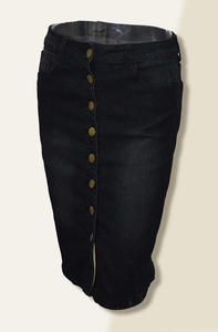 Gonna Corta in <span class=keywords><strong>Jeans</strong></span> Taglie Forti da <span class=keywords><strong>Donna</strong></span>, Novità Estiva alla Moda, Gonna in Denim Blu con Spacco - Product Image 4