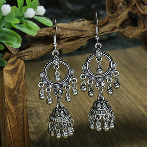 Tibetan Silver Vintage Drop <b>Earrings</b> With <b>Tassel</b> Beads For Women Party Jewelry Fashion Dangle <b>Earrings</b> - Product Image 3