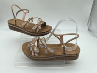 Sandales papillon en maille scintillante pour femmes, en PU, plates, avec strass, boucle à la cheville, semelle épaisse antidérapante, respirantes, chaussures décontractées d'été