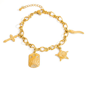 Pulsera de Acero de Titanio Estilo Europeo y Americano con Colgante de Estrella de Mar, Color Oro 18K, Serie Océano, Joyería Resort - Product Image 5