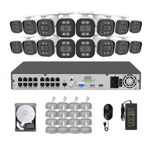 Hiseeu 5MP rilevamento del veicolo audio bidirezionale Cctv Set sistema di allarme telecamera di sicurezza esterna sistemi di sorveglianza Ip a <span class=keywords><strong>16</strong></span> canali - Product Image 1