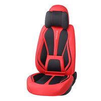 Housse de siège de voiture universelle quatre saisons en cuir Napa de luxe, rouge et noir, imperméable, sur mesure
