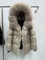OFTBUY 2025 – Nouvelle Parka d'hiver de luxe pour femme, en duvet d'oie, avec capuche en fourrure de renard naturelle, épaisse, chaude, imperméable et ceinturée